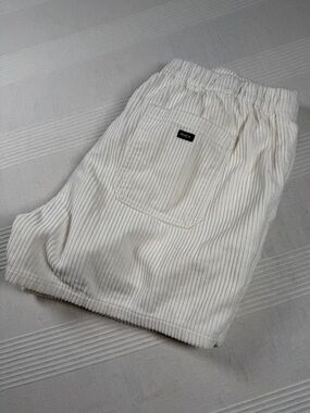 RVCA Women's High-Waist White Corduroy Shorts